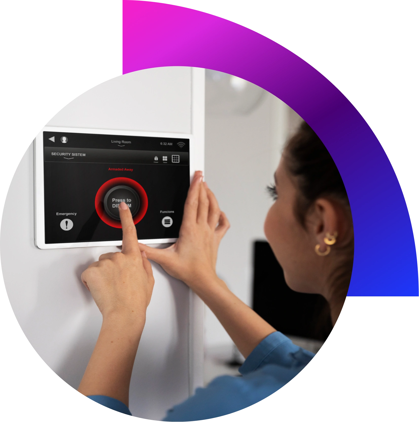 “Office reception staff viewing visitor on video-door phone monitor modern access control setup”