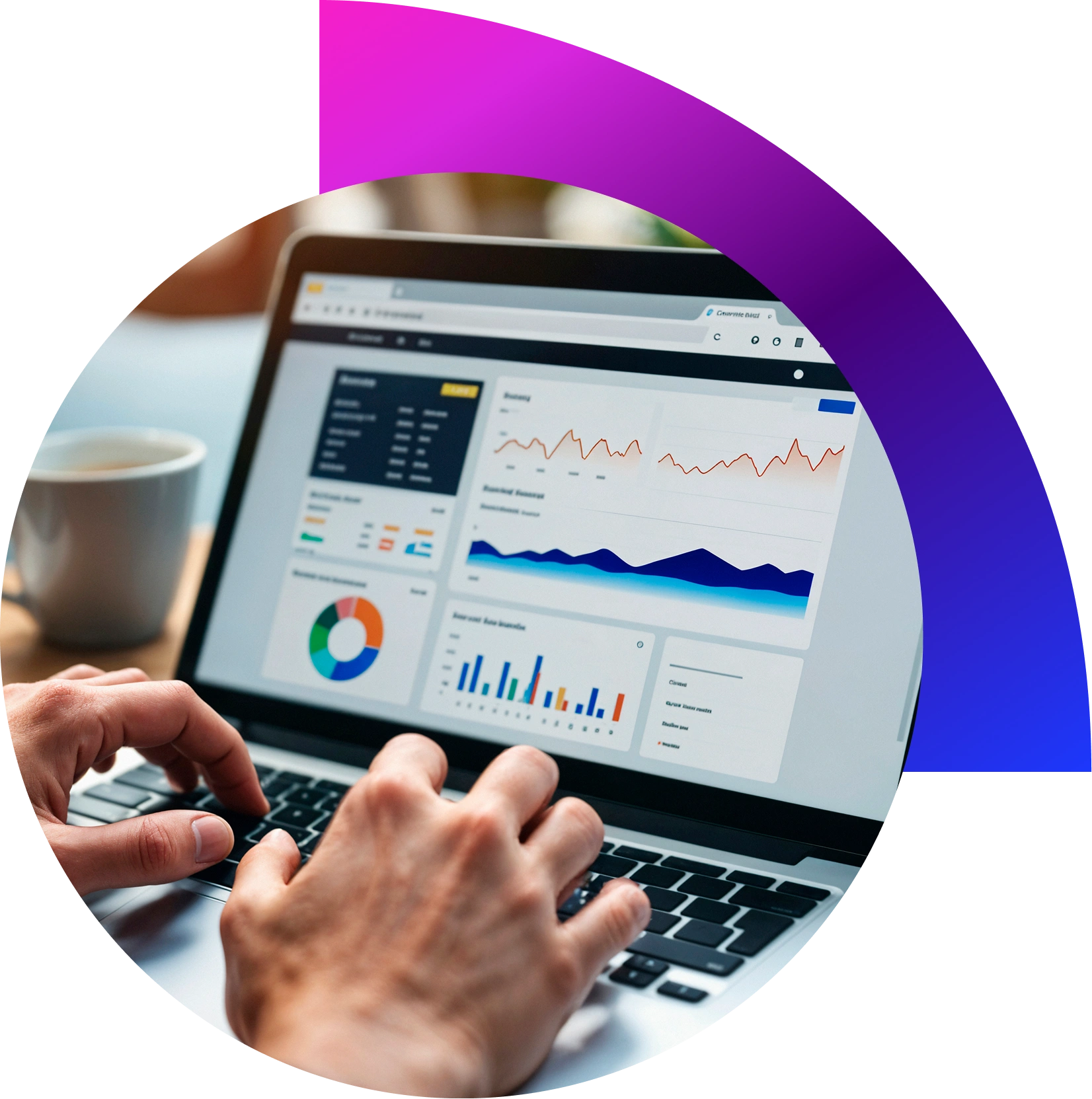 “Digital marketer configuring Google Ads PPC campaign dashboard on laptop.”