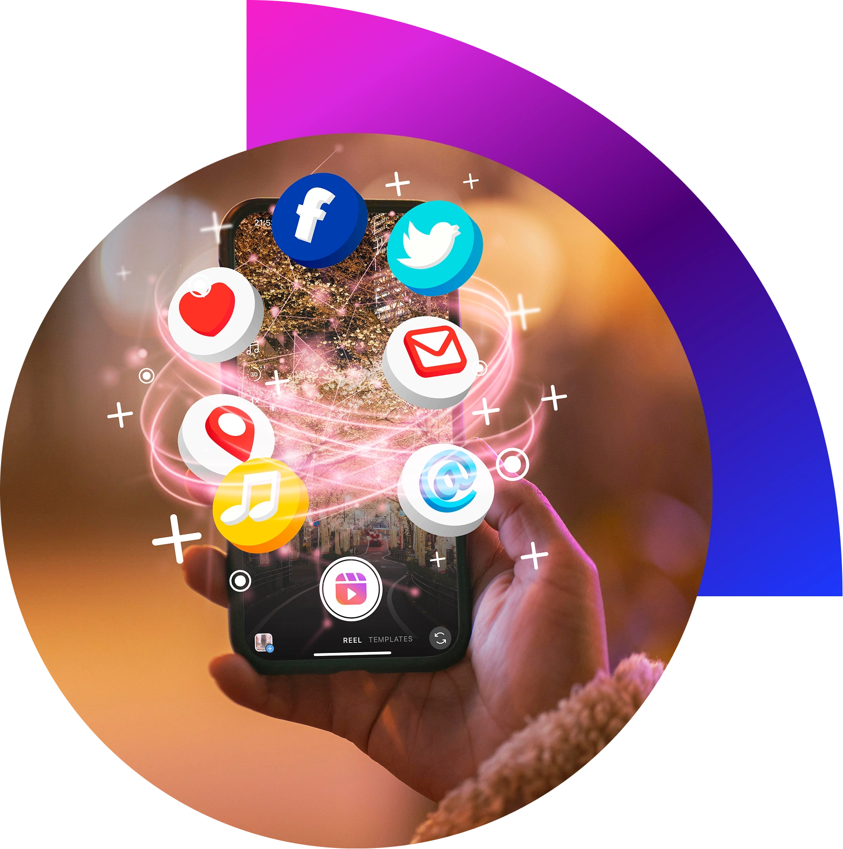 “Social media manager scheduling Instagram posts on laptop in Dubai office.”