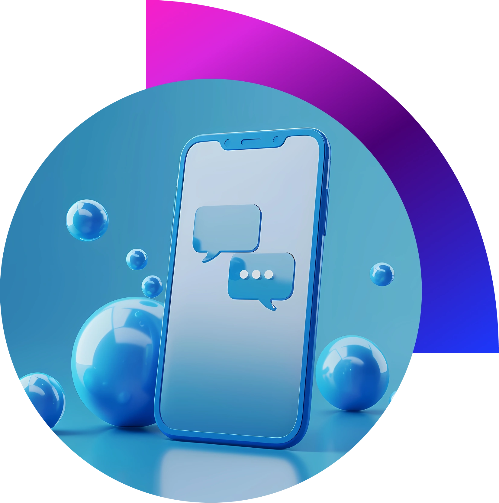 “Business smartphone showing promotional SMS message for marketing campaign.”