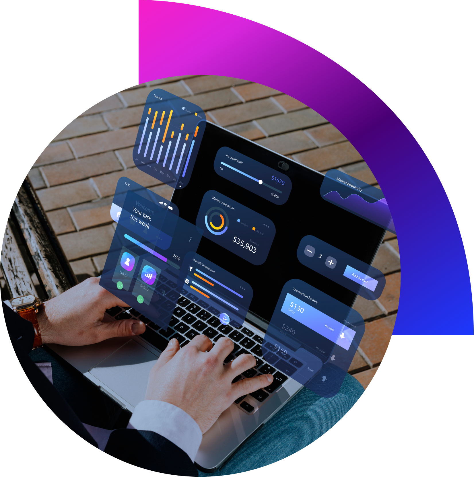 “Data scientist analyzing data and predictive model outputs on computer screen for business forecasting”