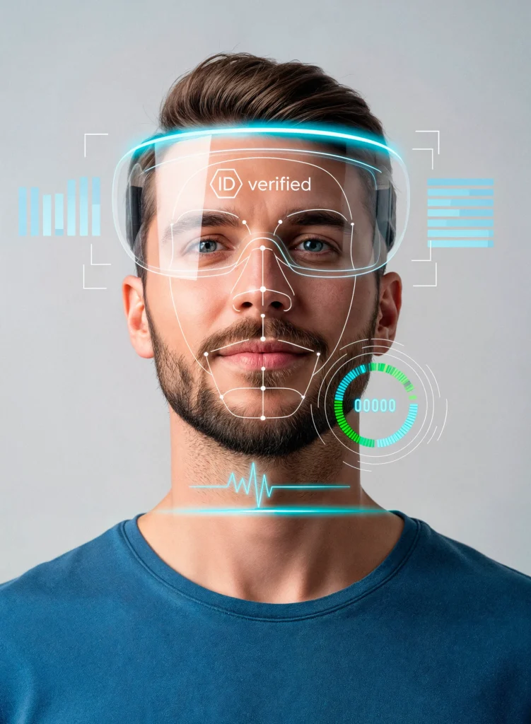 “Illustration of personalized user experience: user browsing products with AI recommendation overlay”