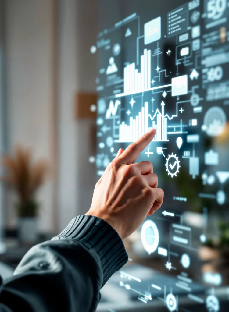 “Dubai business digital marketing consultation showing marketing roadmap on screen.”