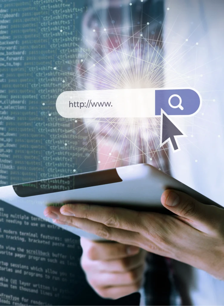 “Illustration showing AI-search results with featured content citation from optimized website.”