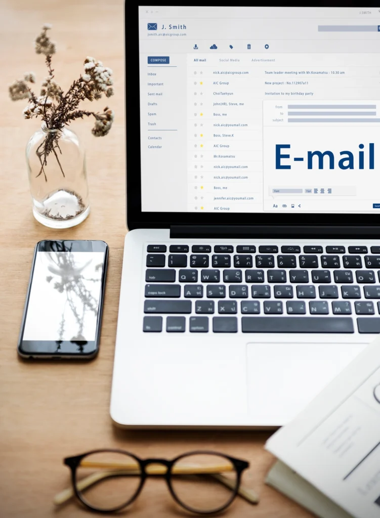 “Smartphone showing email newsletter preview designed for mobile-friendly email marketing.”