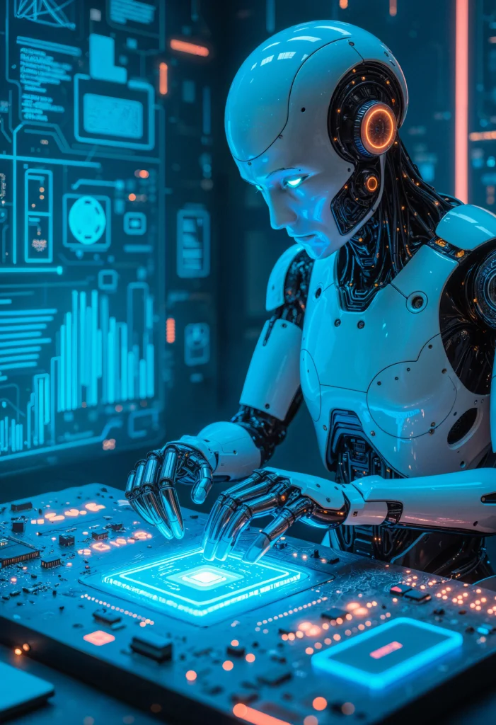 “Data scientist building a machine learning model coding and data analysis on laptop”