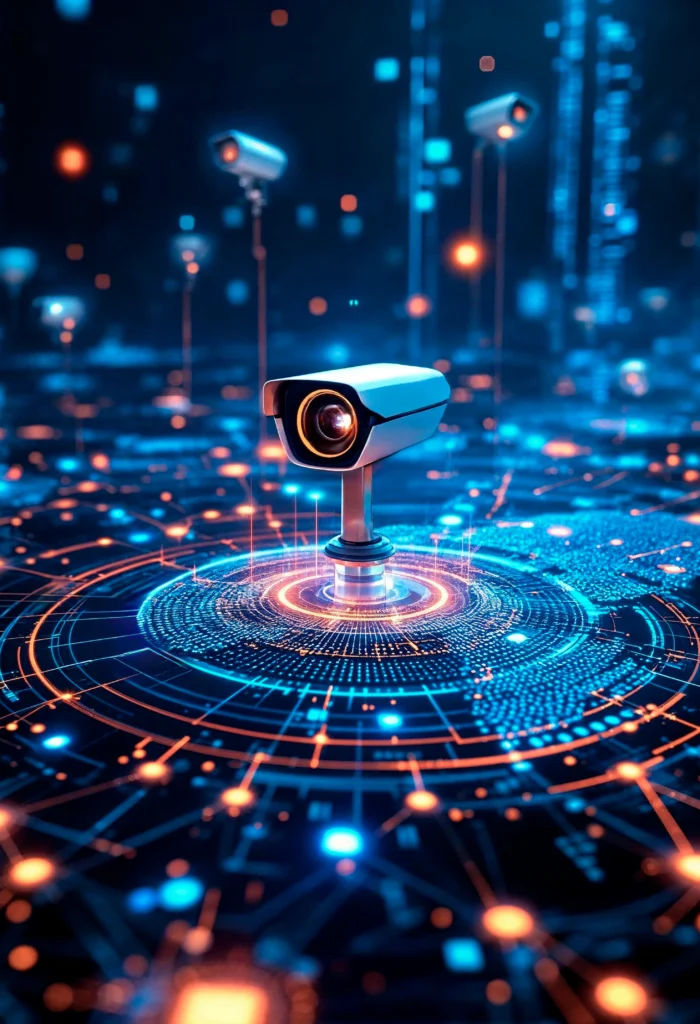 “IP surveillance security camera installed on commercial building exterior CCTV by Elewix”