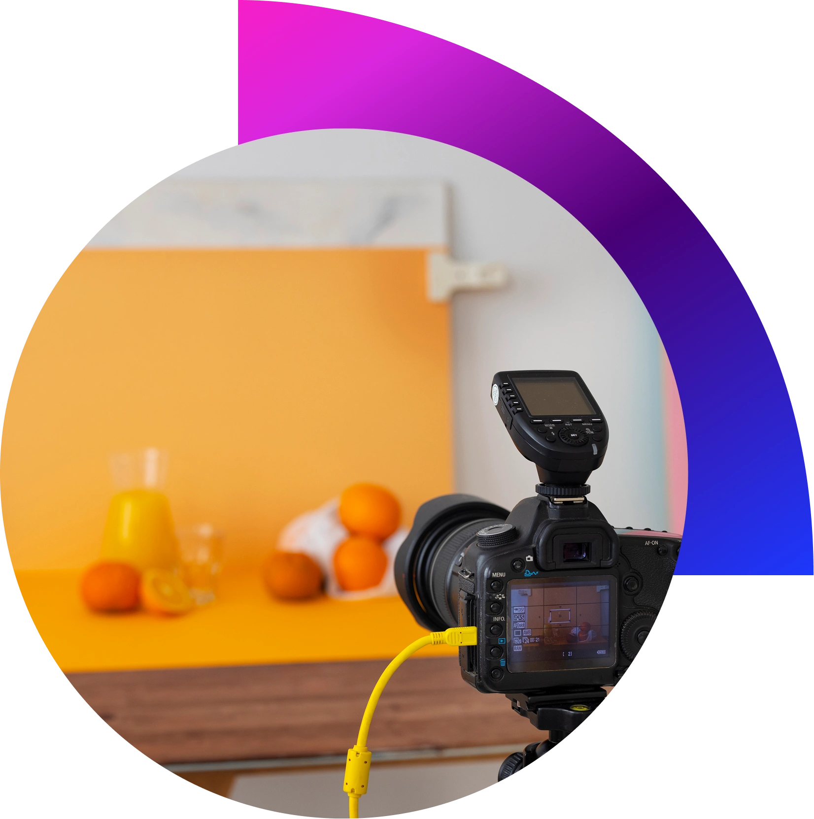 “Close-up cinematic shot of a product filmed with studio lighting during professional videography session in Dubai.”