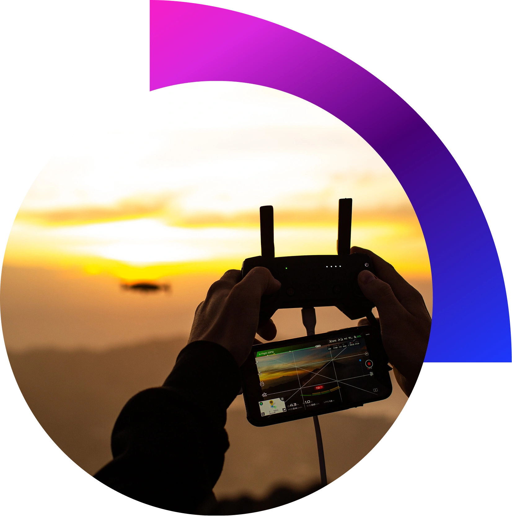 “Drone capturing cinematic aerial footage of Dubai skyline during professional aerial videography session.”