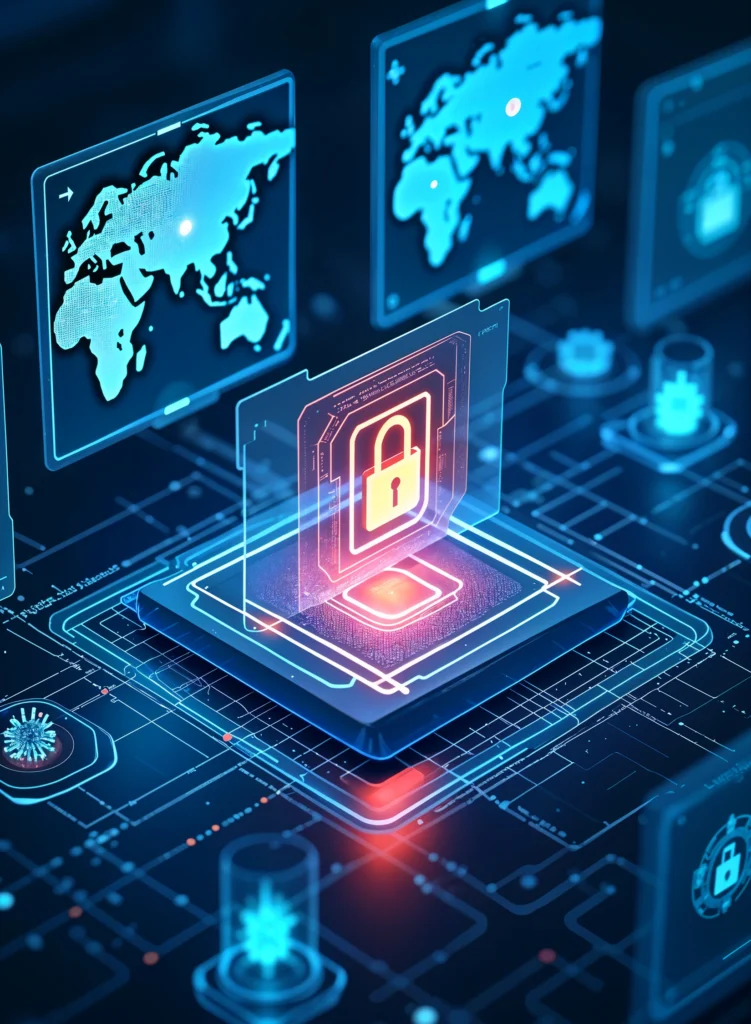 “Secure microservices deployment with access control, API firewall, encrypted communication and monitoring – Elewix service diagram”