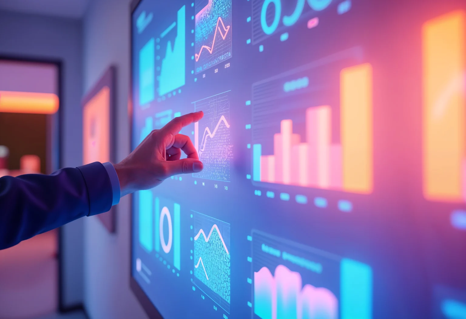 business intelligence dashboard displaying enterprise analytics metrics and real-time data visualization