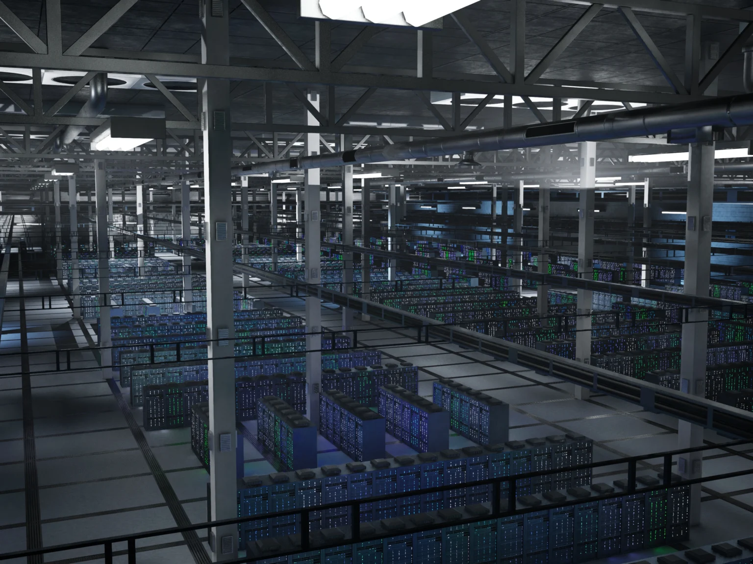 data centre maintenance team performing deep cleaning of server racks and airflow systems