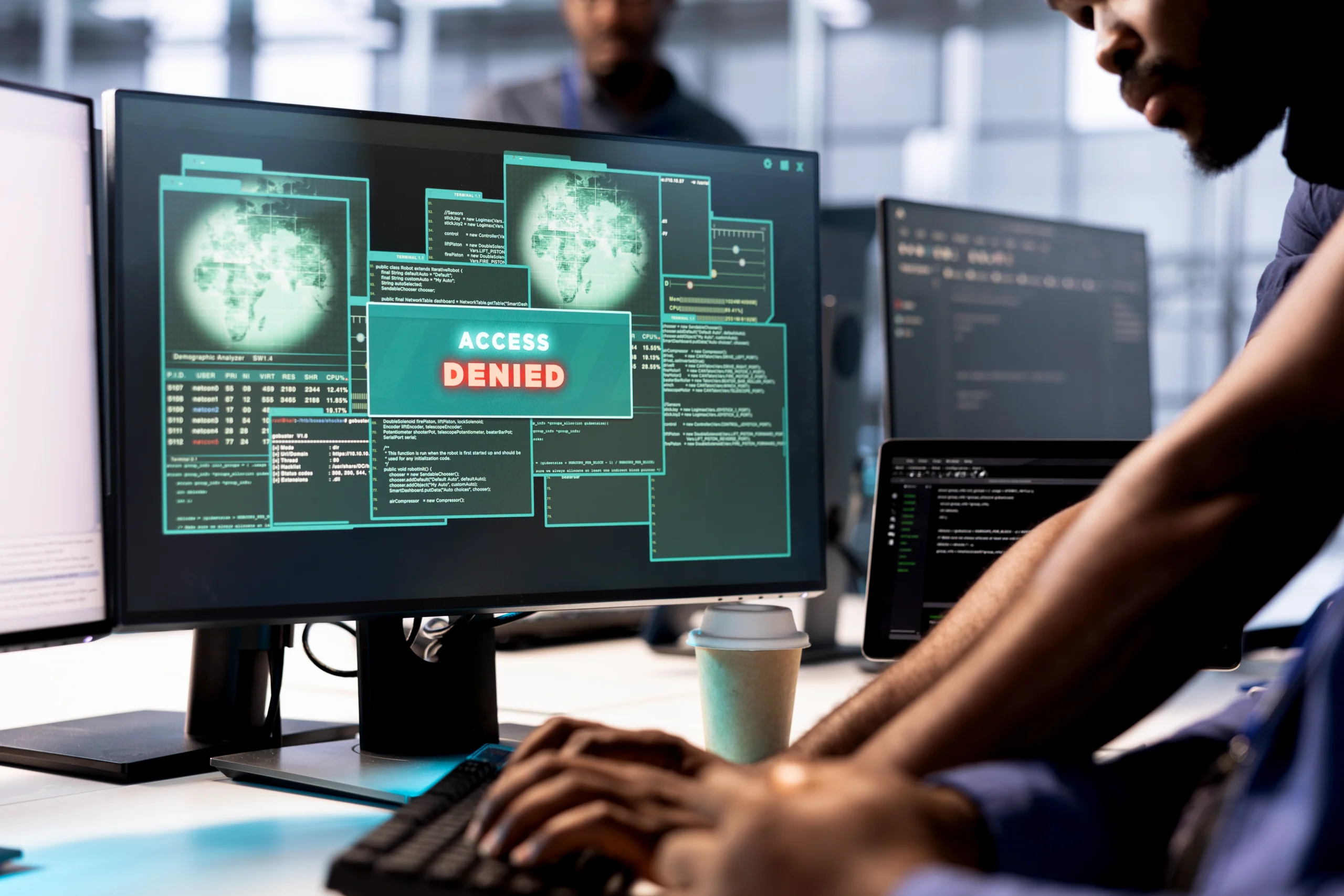 cybersecurity expert performing penetration test on web application and network infrastructure