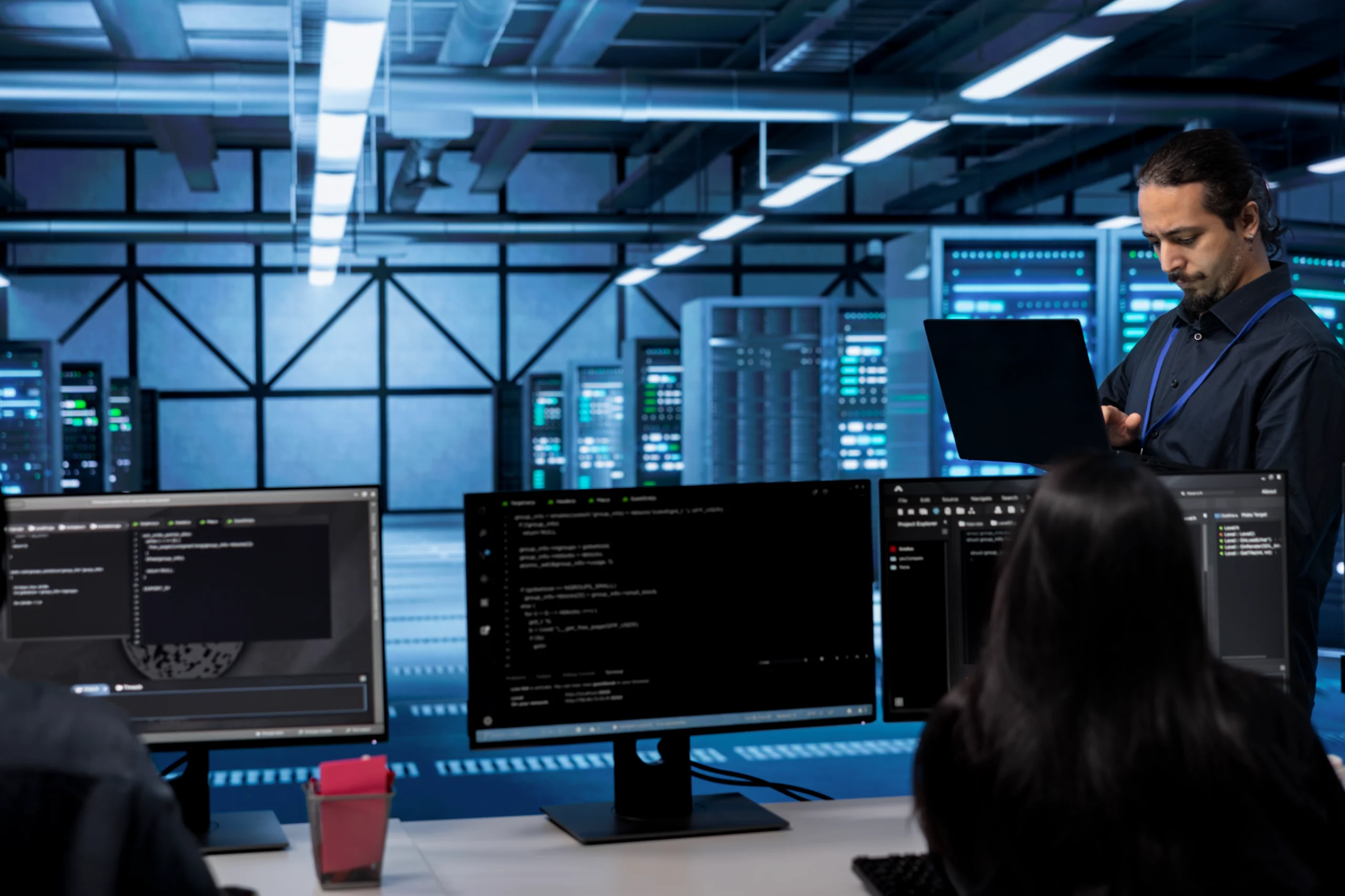 security operations center monitoring cyber threats in real time across enterprise systems and networks